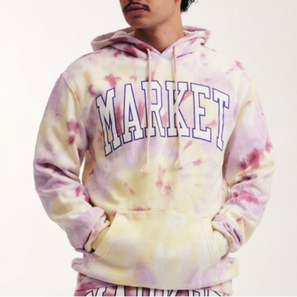 🆕️ Market Border Arc Tie Dye Hoodie